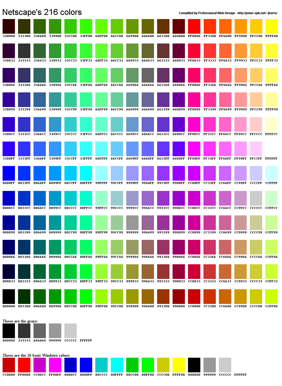 SnarkDreams Emporium Color Codes